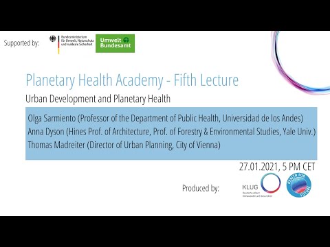 Lecture #5 - Urban Development and Planetary Health