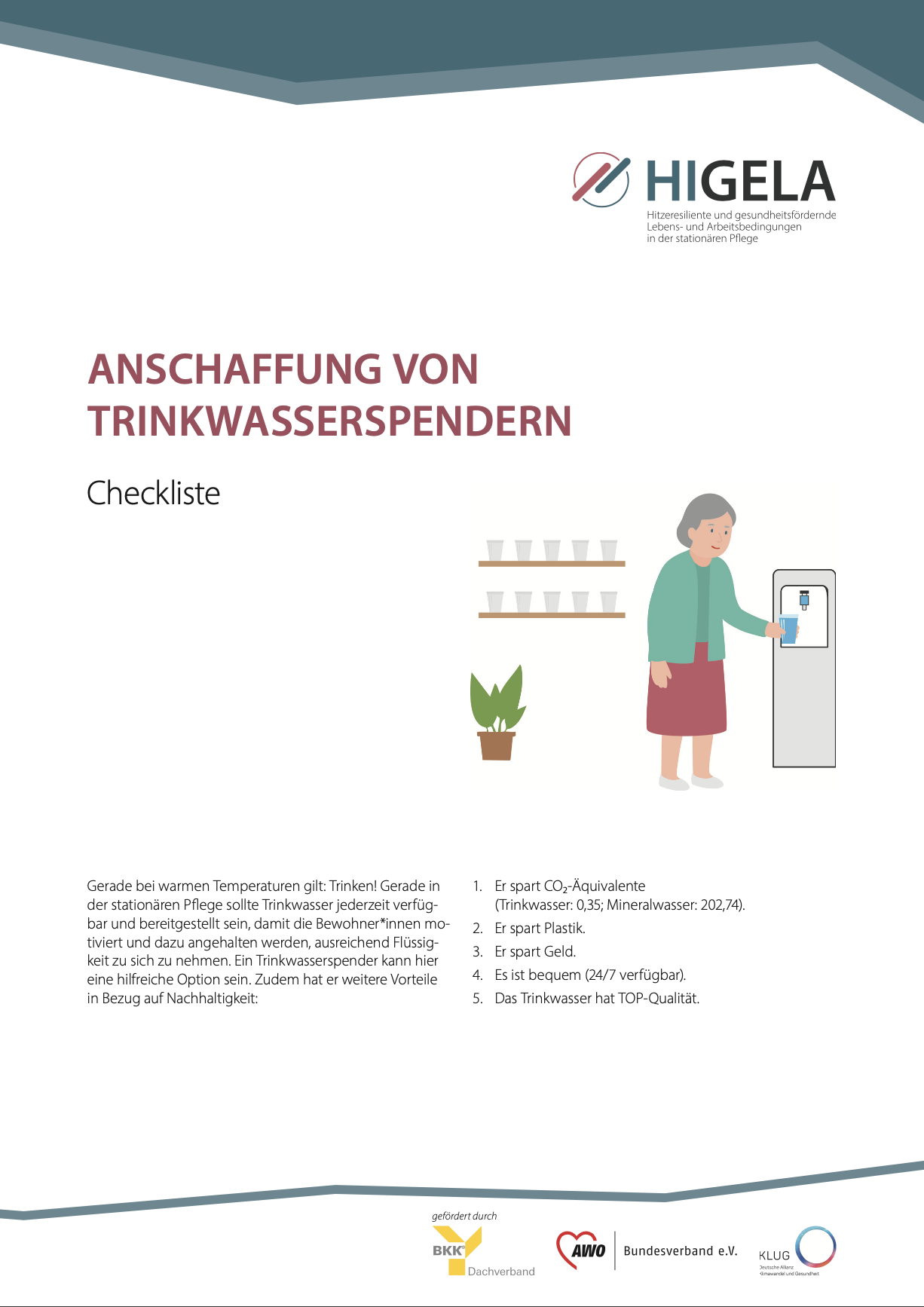 Checkliste Anschaffung von Trinkwasserspendern